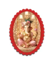Ganesha Wall Decorative Showpiece 6 X 8 Inch | 4 MM MDF Wooden Glossy Sublimation Print | Back Hook Wall Hanging | Home Temple & Living Room Decor (F57937)