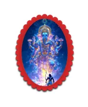 Ganesha Wall Decorative Showpiece 6 X 8 Inch | 4 MM MDF Wooden Glossy Sublimation Print | Back Hook Wall Hanging | Home Temple & Living Room Decor (F57950)
