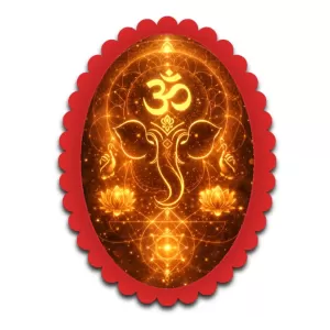 Ganesha Wall Decorative Showpiece 6 X 8 Inch | 4 MM MDF Wooden Glossy Sublimation Print | Back Hook Wall Hanging | Home Temple & Living Room Decor (F57965)