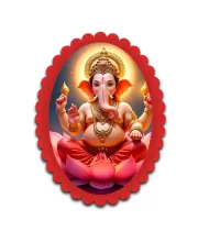 Ganesha Wall Decorative Showpiece 6 X 8 Inch | 4 MM MDF Wooden Glossy Sublimation Print | Back Hook Wall Hanging | Home Temple & Living Room Decor (F57973)