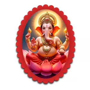Ganesha Wall Decorative Showpiece 6 X 8 Inch | 4 MM MDF Wooden Glossy Sublimation Print | Back Hook Wall Hanging | Home Temple & Living Room Decor (F57973)