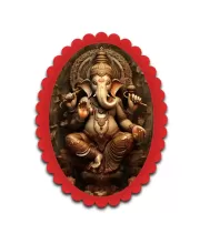 Ganesha Wall Decorative Showpiece 6 X 8 Inch | 4 MM MDF Wooden Glossy Sublimation Print | Back Hook Wall Hanging | Home Temple & Living Room Decor (F57977)