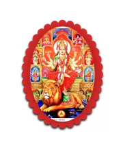 Navshakti Wall Decorative Showpiece 6 X 8 Inch | 4 MM MDF Wooden Glossy Sublimation Print | Back Hook Wall Hanging | Home Temple & Living Room Decor (F57979)
