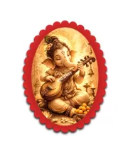 Ganesha Wall Decorative Showpiece 6 X 8 Inch | 4 MM MDF Wooden Glossy Sublimation Print | Back Hook Wall Hanging | Home Temple & Living Room Decor (F57990)