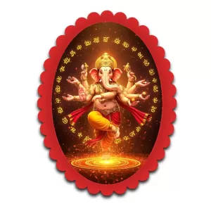 Ganesha Wall Decorative Showpiece 6 X 8 Inch | 4 MM MDF Wooden Glossy Sublimation Print | Back Hook Wall Hanging | Home Temple & Living Room Decor (F57996)