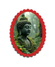 Buddha Wall Decorative Showpiece 6 X 8 Inch | 4 MM MDF Wooden Glossy Sublimation Print | Back Hook Wall Hanging | Home Temple & Living Room Decor (F58001)