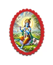 Krishna Wall Decorative Showpiece 6 X 8 Inch | 4 MM MDF Wooden Glossy Sublimation Print | Back Hook Wall Hanging | Home Temple & Living Room Decor (F58176) Krishna Wall Decorative Showpiece 6 X 8 Inch | 4 MM MDF Wooden Glossy Sublimation Print | Back Hook Wall Hanging | Home Temple & Living Room Decor (F58176)
