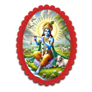 Krishna Wall Decorative Showpiece 6 X 8 Inch | 4 MM MDF Wooden Glossy Sublimation Print | Back Hook Wall Hanging | Home Temple & Living Room Decor (F58176) Krishna Wall Decorative Showpiece 6 X 8 Inch | 4 MM MDF Wooden Glossy Sublimation Print | Back Hook Wall Hanging | Home Temple & Living Room Decor (F58176)
