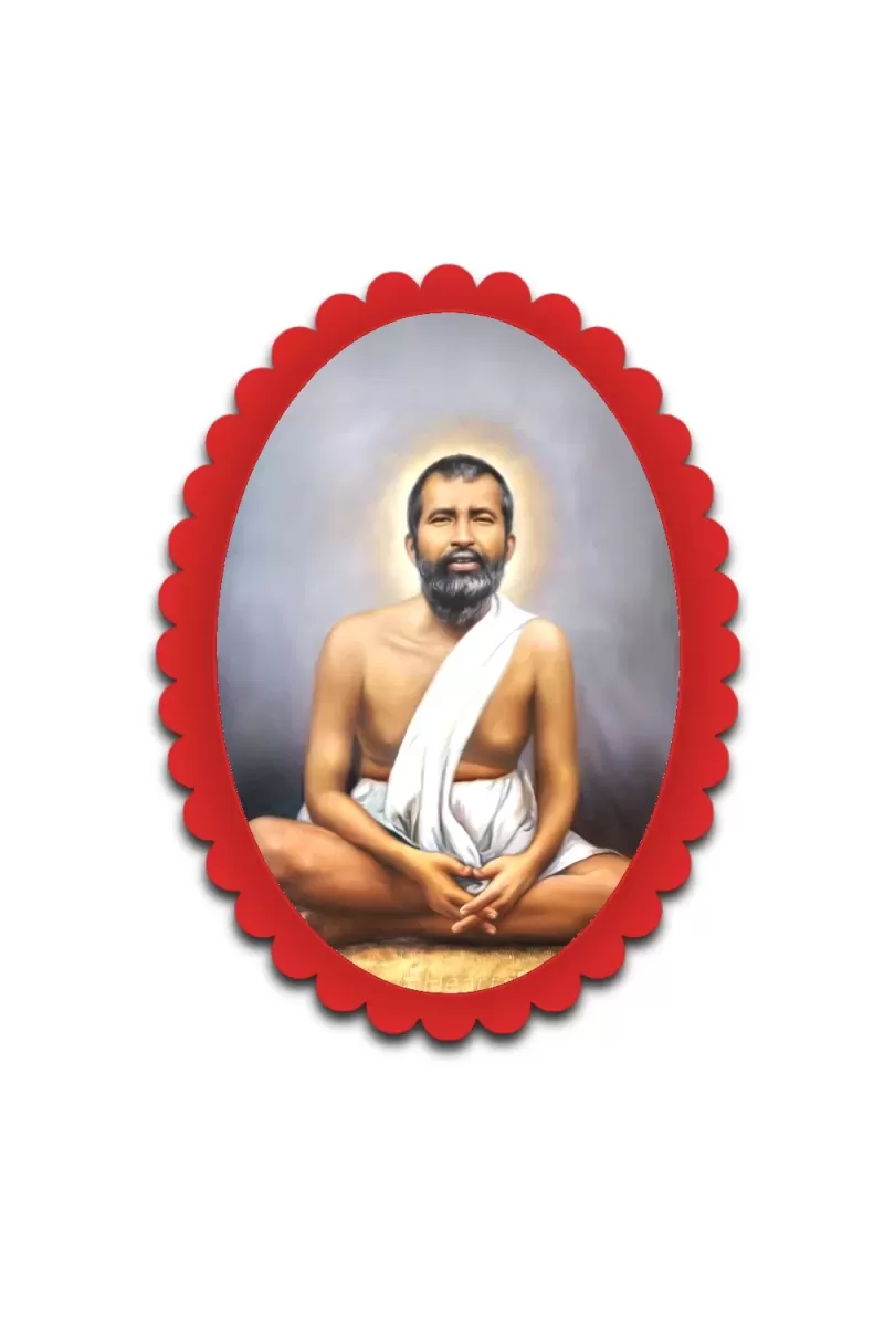 Ramakrishna Paramahamsa Wall Decorative Showpiece 6 X 8 Inch | 4 MM MDF Wooden Glossy Sublimation Print | Back Hook Wall Hanging | Home Temple & Living Room Decor (F58185)