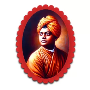 Swami Vivekananda Wall Decorative Showpiece 6 X 8 Inch | 4 MM MDF Wooden Glossy Sublimation Print | Back Hook Wall Hanging | Home Temple & Living Room Decor (F58203)