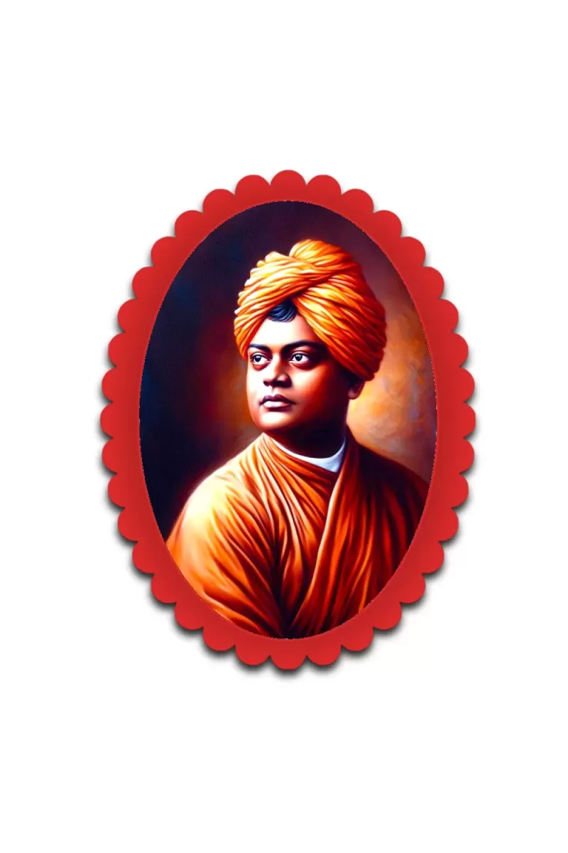 Swami Vivekananda Wall Decorative Showpiece 6 X 8 Inch | 4 MM MDF Wooden Glossy Sublimation Print | Back Hook Wall Hanging | Home Temple & Living Room Decor (F58203)
