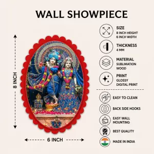 Shree Radha Shree Krishna Wall Decorative Showpiece 6 X 8 Inch | 4 MM MDF Wooden Glossy Sublimation Print | Back Hook Wall Hanging | Home Temple & Living Room Decor (F56985) Shree Radha Shree Krishna Wall Decorative Showpiece 6 X 8 Inch | 4 MM MDF Wooden Glossy Sublimation Print | Back Hook Wall Hanging | Home Temple & Living Room Decor (F56985)