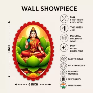 Lord Ganesha Wall Decorative Showpiece 6 X 8 Inch | 4 MM MDF Wooden Glossy Sublimation Print | Back Hook Wall Hanging | Home Temple & Living Room Decor (F56993) Lord Ganesha Wall Decorative Showpiece 6 X 8 Inch | 4 MM MDF Wooden Glossy Sublimation Print | Back Hook Wall Hanging | Home Temple & Living Room Decor (F56993)