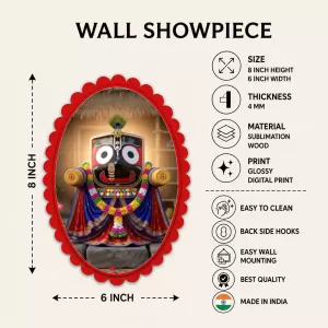 Lord Jagannatha Wall Decorative Showpiece 6 X 8 Inch | 4 MM MDF Wooden Glossy Sublimation Print | Back Hook Wall Hanging | Home Temple & Living Room Decor (F56996) Lord Jagannatha Wall Decorative Showpiece 6 X 8 Inch | 4 MM MDF Wooden Glossy Sublimation Print | Back Hook Wall Hanging | Home Temple & Living Room Decor (F56996)