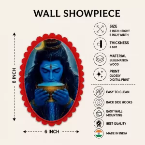 Shiva Wall Decorative Showpiece 6 X 8 Inch | 4 MM MDF Wooden Glossy Sublimation Print | Back Hook Wall Hanging | Home Temple & Living Room Decor (F56998) Shiva Wall Decorative Showpiece 6 X 8 Inch | 4 MM MDF Wooden Glossy Sublimation Print | Back Hook Wall Hanging | Home Temple & Living Room Decor (F56998)
