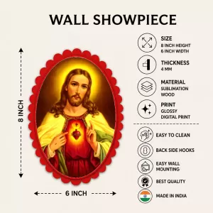 Jesus Christ Wall Decorative Showpiece 6 X 8 Inch | 4 MM MDF Wooden Glossy Sublimation Print | Back Hook Wall Hanging | Home Temple & Living Room Decor (F57004) Jesus Christ Wall Decorative Showpiece 6 X 8 Inch | 4 MM MDF Wooden Glossy Sublimation Print | Back Hook Wall Hanging | Home Temple & Living Room Decor (F57004)