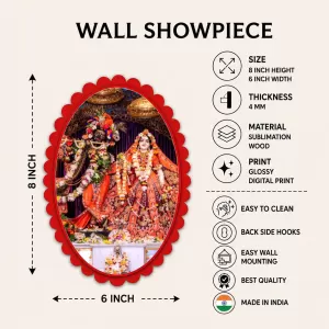 Radha Shree Krishna Wall Decorative Showpiece 6 X 8 Inch | 4 MM MDF Wooden Glossy Sublimation Print | Back Hook Wall Hanging | Home Temple & Living Room Decor (F57010) Radha Shree Krishna Wall Decorative Showpiece 6 X 8 Inch | 4 MM MDF Wooden Glossy Sublimation Print | Back Hook Wall Hanging | Home Temple & Living Room Decor (F57010)