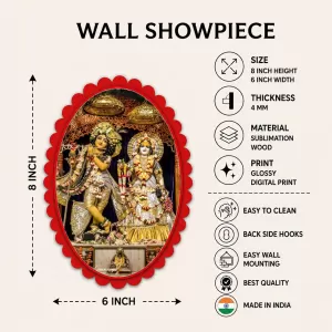 Shree Krishna And Shree Radha Wall Decorative Showpiece 6 X 8 Inch | 4 MM MDF Wooden Glossy Sublimation Print | Back Hook Wall Hanging | Home Temple & Living Room Decor (F57011) Shree Krishna And Shree Radha Wall Decorative Showpiece 6 X 8 Inch | 4 MM MDF Wooden Glossy Sublimation Print | Back Hook Wall Hanging | Home Temple & Living Room Decor (F57011)