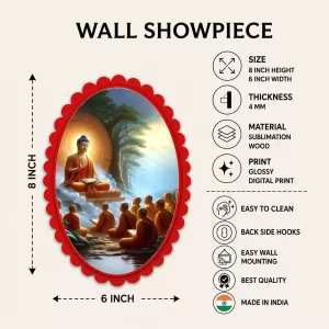 Gautama Buddha Wall Decorative Showpiece 6 X 8 Inch | 4 MM MDF Wooden Glossy Sublimation Print | Back Hook Wall Hanging | Home Temple & Living Room Decor (F57051) Gautama Buddha Wall Decorative Showpiece 6 X 8 Inch | 4 MM MDF Wooden Glossy Sublimation Print | Back Hook Wall Hanging | Home Temple & Living Room Decor (F57051)