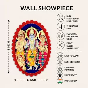 Lord Lord Rama Parivar Wall Decorative Showpiece 6 X 8 Inch | 4 MM MDF Wooden Glossy Sublimation Print | Back Hook Wall Hanging | Home Temple & Living Room Decor (F57076) Lord Lord Rama Parivar Wall Decorative Showpiece 6 X 8 Inch | 4 MM MDF Wooden Glossy Sublimation Print | Back Hook Wall Hanging | Home Temple & Living Room Decor (F57076)