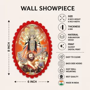 Goddess Kali Wall Decorative Showpiece 6 X 8 Inch | 4 MM MDF Wooden Glossy Sublimation Print | Back Hook Wall Hanging | Home Temple & Living Room Decor (F57101) Goddess Kali Wall Decorative Showpiece 6 X 8 Inch | 4 MM MDF Wooden Glossy Sublimation Print | Back Hook Wall Hanging | Home Temple & Living Room Decor (F57101)