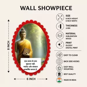 Gautama Buddha Wall Decorative Showpiece 6 X 8 Inch | 4 MM MDF Wooden Glossy Sublimation Print | Back Hook Wall Hanging | Home Temple & Living Room Decor (F57132) Gautama Buddha Wall Decorative Showpiece 6 X 8 Inch | 4 MM MDF Wooden Glossy Sublimation Print | Back Hook Wall Hanging | Home Temple & Living Room Decor (F57132)
