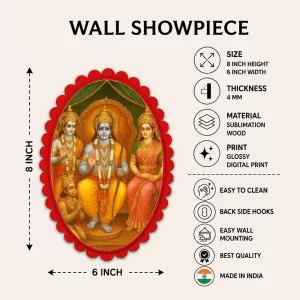 Lord Ram Darbar Wall Decorative Showpiece 6 X 8 Inch | 4 MM MDF Wooden Glossy Sublimation Print | Back Hook Wall Hanging | Home Temple & Living Room Decor (F57140) Lord Ram Darbar Wall Decorative Showpiece 6 X 8 Inch | 4 MM MDF Wooden Glossy Sublimation Print | Back Hook Wall Hanging | Home Temple & Living Room Decor (F57140)