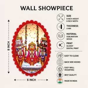 Lord Jagannatha Wall Decorative Showpiece 6 X 8 Inch | 4 MM MDF Wooden Glossy Sublimation Print | Back Hook Wall Hanging | Home Temple & Living Room Decor (F57188) Lord Jagannatha Wall Decorative Showpiece 6 X 8 Inch | 4 MM MDF Wooden Glossy Sublimation Print | Back Hook Wall Hanging | Home Temple & Living Room Decor (F57188)