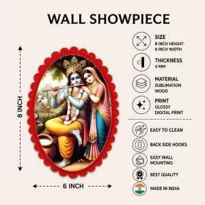 Shree Krishna Wall Decorative Showpiece 6 X 8 Inch | 4 MM MDF Wooden Glossy Sublimation Print | Back Hook Wall Hanging | Home Temple & Living Room Decor (F57248) Shree Krishna Wall Decorative Showpiece 6 X 8 Inch | 4 MM MDF Wooden Glossy Sublimation Print | Back Hook Wall Hanging | Home Temple & Living Room Decor (F57248)