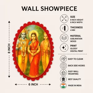 Lord Ram Darbar Wall Decorative Showpiece 6 X 8 Inch | 4 MM MDF Wooden Glossy Sublimation Print | Back Hook Wall Hanging | Home Temple & Living Room Decor (F57252) Lord Ram Darbar Wall Decorative Showpiece 6 X 8 Inch | 4 MM MDF Wooden Glossy Sublimation Print | Back Hook Wall Hanging | Home Temple & Living Room Decor (F57252)