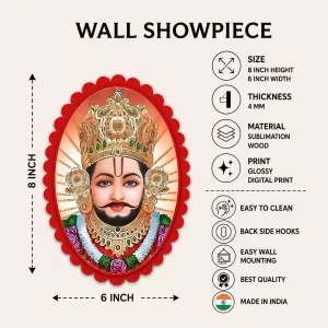 Khatu Shyam Wall Decorative Showpiece 6 X 8 Inch | 4 MM MDF Wooden Glossy Sublimation Print | Back Hook Wall Hanging | Home Temple & Living Room Decor (F57253) Khatu Shyam Wall Decorative Showpiece 6 X 8 Inch | 4 MM MDF Wooden Glossy Sublimation Print | Back Hook Wall Hanging | Home Temple & Living Room Decor (F57253)