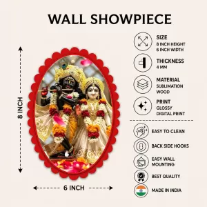 Shree Krishna And Shree Radha Wall Decorative Showpiece 6 X 8 Inch | 4 MM MDF Wooden Glossy Sublimation Print | Back Hook Wall Hanging | Home Temple & Living Room Decor (F57263) Shree Krishna And Shree Radha Wall Decorative Showpiece 6 X 8 Inch | 4 MM MDF Wooden Glossy Sublimation Print | Back Hook Wall Hanging | Home Temple & Living Room Decor (F57263)