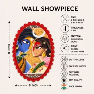 Radha Krishna Wall Decorative Showpiece 6 X 8 Inch | 4 MM MDF Wooden Glossy Sublimation Print | Back Hook Wall Hanging | Home Temple & Living Room Decor (F57269) Radha Krishna Wall Decorative Showpiece 6 X 8 Inch | 4 MM MDF Wooden Glossy Sublimation Print | Back Hook Wall Hanging | Home Temple & Living Room Decor (F57269)