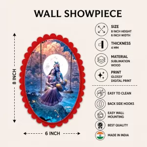 Radha Krishna Wall Decorative Showpiece 6 X 8 Inch | 4 MM MDF Wooden Glossy Sublimation Print | Back Hook Wall Hanging | Home Temple & Living Room Decor (F57305) Radha Krishna Wall Decorative Showpiece 6 X 8 Inch | 4 MM MDF Wooden Glossy Sublimation Print | Back Hook Wall Hanging | Home Temple & Living Room Decor (F57305)