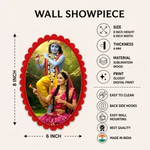 Shree Krishna Wall Decorative Showpiece 6 X 8 Inch | 4 MM MDF Wooden Glossy Sublimation Print | Back Hook Wall Hanging | Home Temple & Living Room Decor (F57316) Shree Krishna Wall Decorative Showpiece 6 X 8 Inch | 4 MM MDF Wooden Glossy Sublimation Print | Back Hook Wall Hanging | Home Temple & Living Room Decor (F57316)