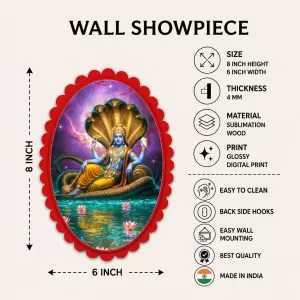 Vishnu Wall Decorative Showpiece 6 X 8 Inch | 4 MM MDF Wooden Glossy Sublimation Print | Back Hook Wall Hanging | Home Temple & Living Room Decor (F57320) Vishnu Wall Decorative Showpiece 6 X 8 Inch | 4 MM MDF Wooden Glossy Sublimation Print | Back Hook Wall Hanging | Home Temple & Living Room Decor (F57320)
