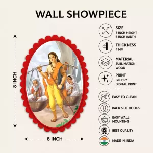 Bhima Wall Decorative Showpiece 6 X 8 Inch | 4 MM MDF Wooden Glossy Sublimation Print | Back Hook Wall Hanging | Home Temple & Living Room Decor (F57334) Bhima Wall Decorative Showpiece 6 X 8 Inch | 4 MM MDF Wooden Glossy Sublimation Print | Back Hook Wall Hanging | Home Temple & Living Room Decor (F57334)