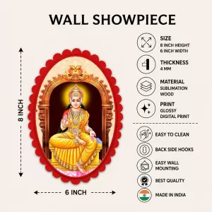 Lord Ganesha Wall Decorative Showpiece 6 X 8 Inch | 4 MM MDF Wooden Glossy Sublimation Print | Back Hook Wall Hanging | Home Temple & Living Room Decor (F57351) Lord Ganesha Wall Decorative Showpiece 6 X 8 Inch | 4 MM MDF Wooden Glossy Sublimation Print | Back Hook Wall Hanging | Home Temple & Living Room Decor (F57351)