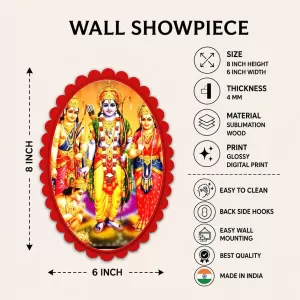 Lord Ram Darbar Wall Decorative Showpiece 6 X 8 Inch | 4 MM MDF Wooden Glossy Sublimation Print | Back Hook Wall Hanging | Home Temple & Living Room Decor (F57405) Lord Ram Darbar Wall Decorative Showpiece 6 X 8 Inch | 4 MM MDF Wooden Glossy Sublimation Print | Back Hook Wall Hanging | Home Temple & Living Room Decor (F57405)
