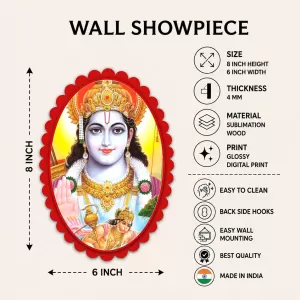 Rama Wall Decorative Showpiece 6 X 8 Inch | 4 MM MDF Wooden Glossy Sublimation Print | Back Hook Wall Hanging | Home Temple & Living Room Decor (F57445) Rama Wall Decorative Showpiece 6 X 8 Inch | 4 MM MDF Wooden Glossy Sublimation Print | Back Hook Wall Hanging | Home Temple & Living Room Decor (F57445)