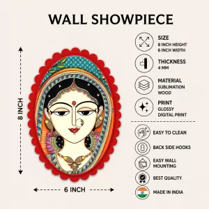 Goddess Durga Wall Decorative Showpiece 6 X 8 Inch | 4 MM MDF Wooden Glossy Sublimation Print | Back Hook Wall Hanging | Home Temple & Living Room Decor (F57460) Goddess Durga Wall Decorative Showpiece 6 X 8 Inch | 4 MM MDF Wooden Glossy Sublimation Print | Back Hook Wall Hanging | Home Temple & Living Room Decor (F57460)