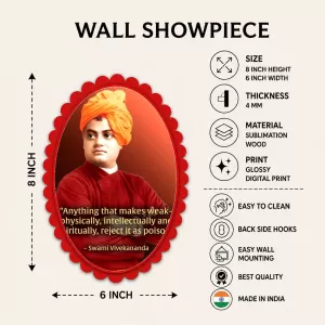 Swami Vivekananda Wall Decorative Showpiece 6 X 8 Inch | 4 MM MDF Wooden Glossy Sublimation Print | Back Hook Wall Hanging | Home Temple & Living Room Decor (F57480) Swami Vivekananda Wall Decorative Showpiece 6 X 8 Inch | 4 MM MDF Wooden Glossy Sublimation Print | Back Hook Wall Hanging | Home Temple & Living Room Decor (F57480)