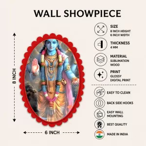 Vishnu Wall Decorative Showpiece 6 X 8 Inch | 4 MM MDF Wooden Glossy Sublimation Print | Back Hook Wall Hanging | Home Temple & Living Room Decor (F57491) Vishnu Wall Decorative Showpiece 6 X 8 Inch | 4 MM MDF Wooden Glossy Sublimation Print | Back Hook Wall Hanging | Home Temple & Living Room Decor (F57491)