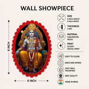 Rama Wall Decorative Showpiece 6 X 8 Inch | 4 MM MDF Wooden Glossy Sublimation Print | Back Hook Wall Hanging | Home Temple & Living Room Decor (F57500) Rama Wall Decorative Showpiece 6 X 8 Inch | 4 MM MDF Wooden Glossy Sublimation Print | Back Hook Wall Hanging | Home Temple & Living Room Decor (F57500)