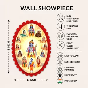 Lord Vishnu Wall Decorative Showpiece 6 X 8 Inch | 4 MM MDF Wooden Glossy Sublimation Print | Back Hook Wall Hanging | Home Temple & Living Room Decor (F57533) Lord Vishnu Wall Decorative Showpiece 6 X 8 Inch | 4 MM MDF Wooden Glossy Sublimation Print | Back Hook Wall Hanging | Home Temple & Living Room Decor (F57533)