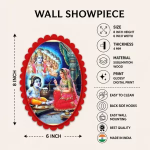 Shree Krishna Wall Decorative Showpiece 6 X 8 Inch | 4 MM MDF Wooden Glossy Sublimation Print | Back Hook Wall Hanging | Home Temple & Living Room Decor (F57569) Shree Krishna Wall Decorative Showpiece 6 X 8 Inch | 4 MM MDF Wooden Glossy Sublimation Print | Back Hook Wall Hanging | Home Temple & Living Room Decor (F57569)