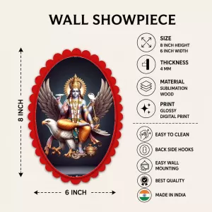 Lord Vishnu Wall Decorative Showpiece 6 X 8 Inch | 4 MM MDF Wooden Glossy Sublimation Print | Back Hook Wall Hanging | Home Temple & Living Room Decor (F57578) Lord Vishnu Wall Decorative Showpiece 6 X 8 Inch | 4 MM MDF Wooden Glossy Sublimation Print | Back Hook Wall Hanging | Home Temple & Living Room Decor (F57578)