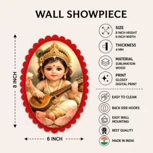 Krishna Wall Decorative Showpiece 6 X 8 Inch | 4 MM MDF Wooden Glossy Sublimation Print | Back Hook Wall Hanging | Home Temple & Living Room Decor (F57593) Krishna Wall Decorative Showpiece 6 X 8 Inch | 4 MM MDF Wooden Glossy Sublimation Print | Back Hook Wall Hanging | Home Temple & Living Room Decor (F57593)