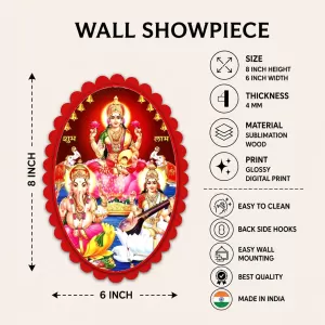 Lord Ganesha Wall Decorative Showpiece 6 X 8 Inch | 4 MM MDF Wooden Glossy Sublimation Print | Back Hook Wall Hanging | Home Temple & Living Room Decor (F57614) Lord Ganesha Wall Decorative Showpiece 6 X 8 Inch | 4 MM MDF Wooden Glossy Sublimation Print | Back Hook Wall Hanging | Home Temple & Living Room Decor (F57614)