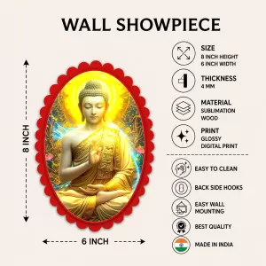 Gautama Buddha Wall Decorative Showpiece 6 X 8 Inch | 4 MM MDF Wooden Glossy Sublimation Print | Back Hook Wall Hanging | Home Temple & Living Room Decor (F57662) Gautama Buddha Wall Decorative Showpiece 6 X 8 Inch | 4 MM MDF Wooden Glossy Sublimation Print | Back Hook Wall Hanging | Home Temple & Living Room Decor (F57662)